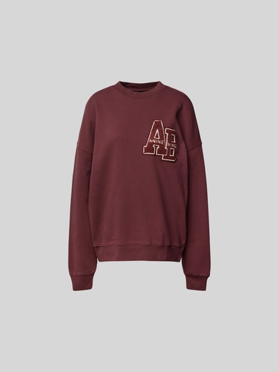 Anine Bing Oversized Sweatshirt aus reiner Baumwoll Bordeaux 2