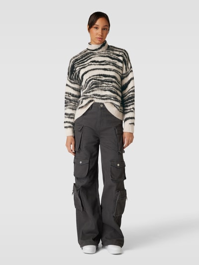 Only Gebreide pullover met all-over motief Offwhite - 1