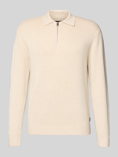 Jack & Jones Premium Strickpullover mit gerippten Abschlüssen Modell 'MILANO' Offwhite Melange 2