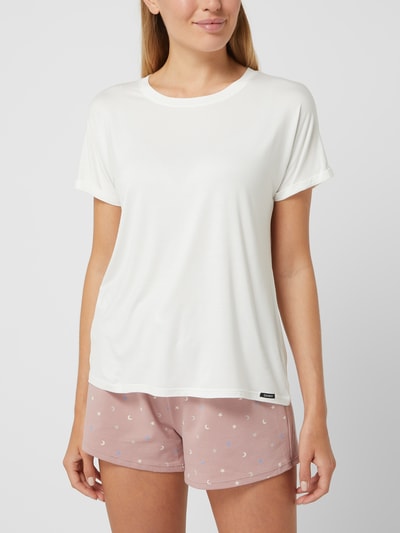 Skiny T-shirt van een mix van viscose en elastaan, model 'Every Night In' Offwhite - 4