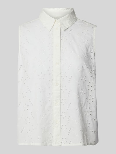 QS Overhemdblouse met broderie anglaise Wit - 2