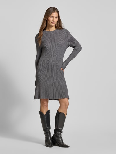 Tom Tailor Denim Figurbetontes Strickkleid aus Viskose-Mix Mittelgrau Melange 1