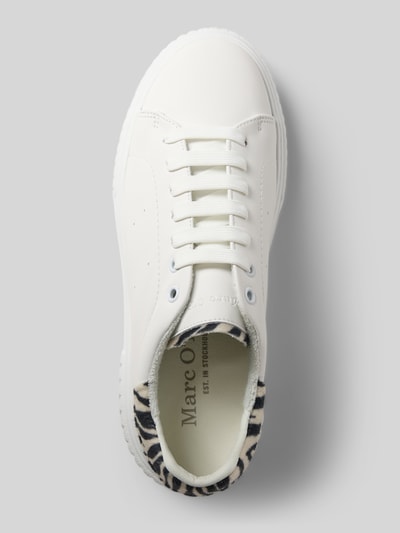 Produktfoto, Low Top Sneaker aus Leder-Mix Modell 'Svea 9AF1' von Marc O'Polo mit Optik: Unifarben, Zebra-Print, Glattleder, Label-Prägung, strukturiertem Sohle, runde Schuhspitze