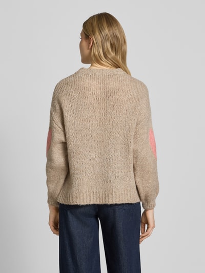 ZABAIONE Sweter z dzianiny z okrągłym dekoltem model ‘Bo44nita’ Beżowy 5