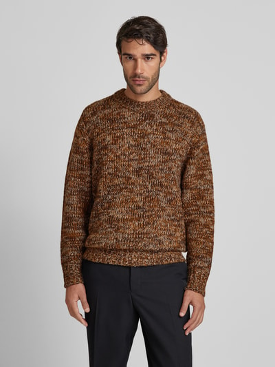 SELECTED HOMME Gebreide pullover met ronde hals, model 'PEPPER' Lichtbruin - 4