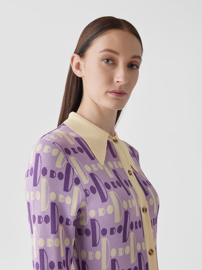 Dodo bar Or Midikleid mit Allover-Label Purple meliert 3