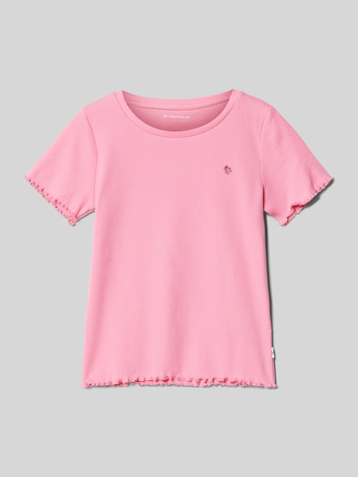 Tom Tailor Regular Fit T-Shirts mit kleinem Motiv-Print Pink 1