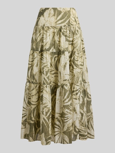 Lauren Ralph Lauren Szeroka spódnica maxi z czystej bawełny Oliwkowy 2