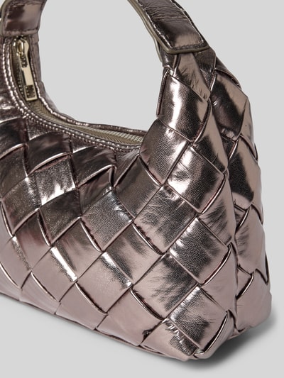 Jake*s Cocktail Handtas in gevlochten look met korte draagband Metallic bruin - 3