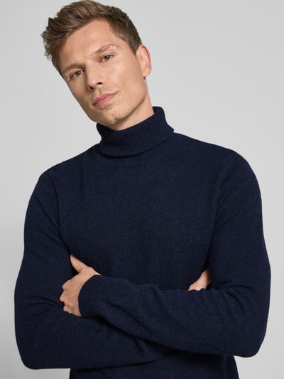 Blend Strickpullover mit Rollkragen Modell 'BRANKO' Dunkelblau Melange 3