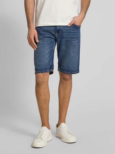 Tom Tailor Denim Slim fit bermuda van katoenmix, model 'PIERS' Donkerblauw - 4