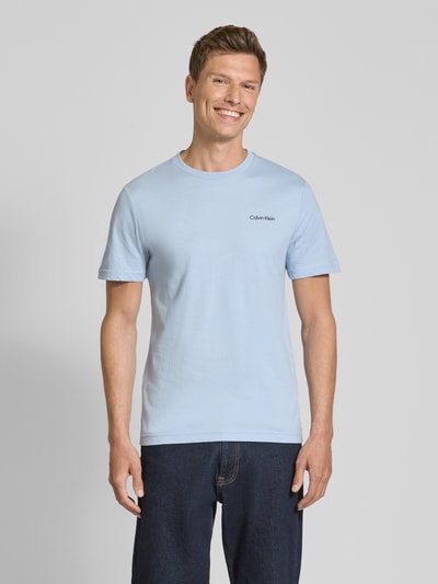 CK Calvin Klein T-Shirt mit Label-Print Hellblau 4