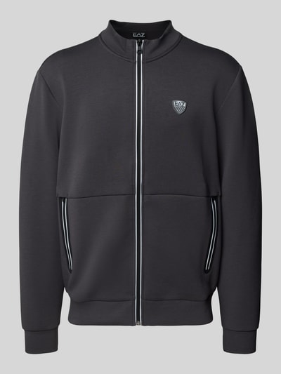 EA7 Emporio Armani Sweatjack met labelpatch, model 'TRAIN PREMIUM SHIELD' Middengrijs - 2