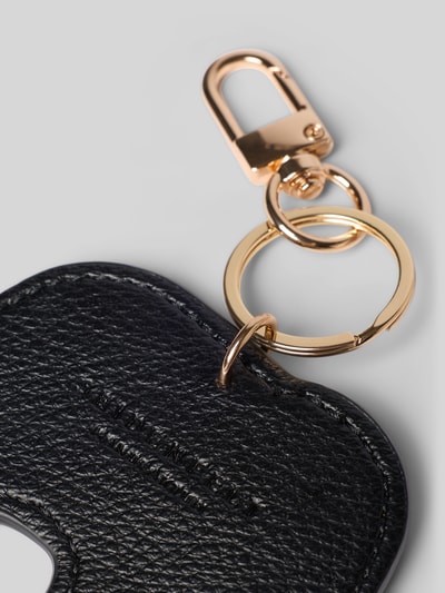 Produktfoto, Schlüsselanhänger mit Karabinerhaken Modell 'My Elephant' von Seidenfelt, schwarzes Leder, goldfarbener Schlüsselring, Animal-Detail