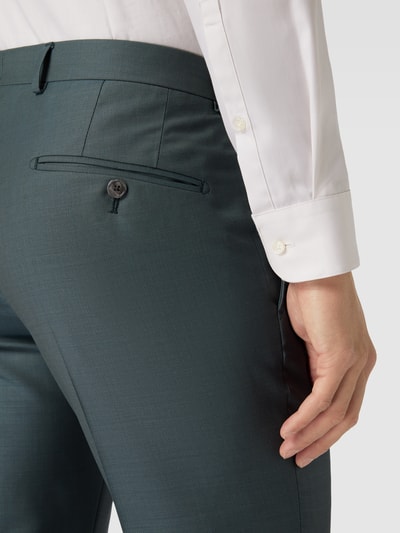 JOOP! Collection Slim fit pantalon van scheerwol met persplooien, model 'Blayr' Groen - 3
