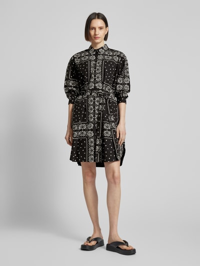 Jake*s Casual Knielanges Hemdblusenkleid mit Paisley-Muster Black 1