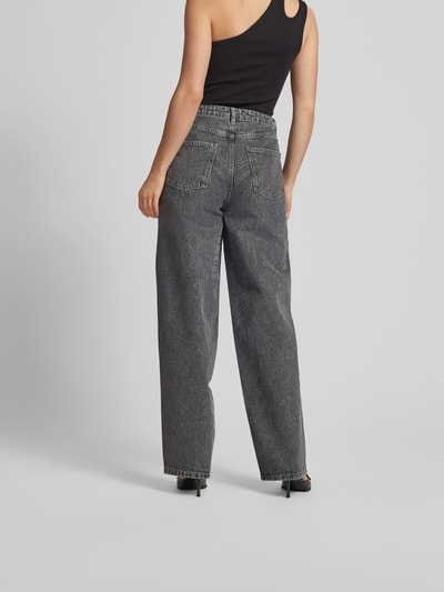 ROTATE Wide Leg Jeans mit Zierperlenbesatz Mittelgrau 5