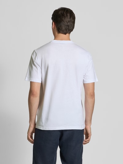 Wood Wood T-shirt met label- en motiefprint, model 'Bobby' Wit - 5