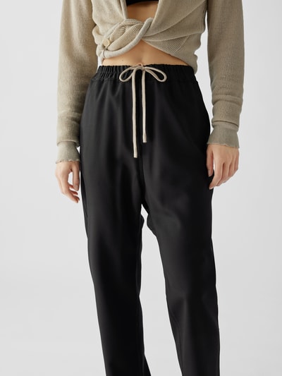 Nili Lotan Wollhose mit Tunnelzug Schwarz 6