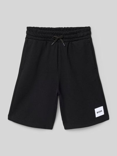 Produktfoto, Regular Fit Sweatshorts mit tunnelkoord van BOSS in effen kleuren, labelpatch, steekzakken, elastische band, katoenmix