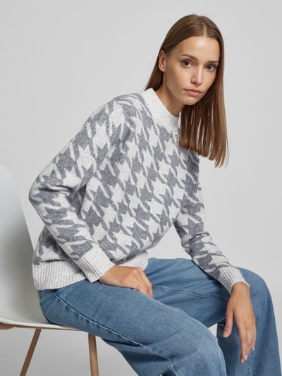 Soyaconcept Gebreide pullover met turtleneck, model 'Ine' Lichtgrijs gemêleerd - 3