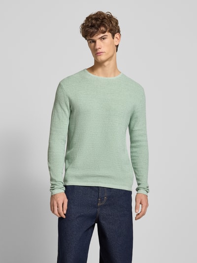 Jack & Jones Gebreide pullover met geribde ronde hals, model 'GEORGE' Mintgroen - 4