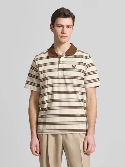 Wood Wood Koszulka polo w kroju slim fit z naszywką z logo model 'Colton' Beżowy 4