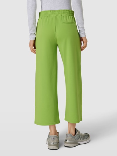 ICHI Flared cut stoffen broek met bandplooien, model 'Kate' Neon groen - 5