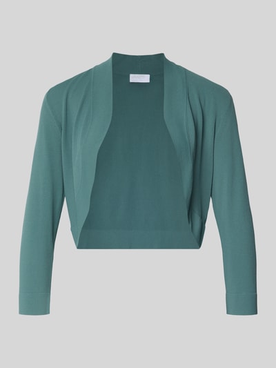 Produktfoto, groene 'Bolero met geribde boorden' van Jake*s Cocktail, viscosemix, losse pasvorm, 3/4-mouwen, damemode