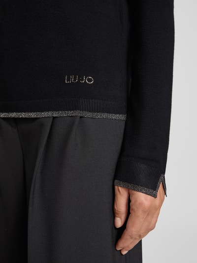 Liu Jo White Sweter z dzianiny ze stójką Czarny 3