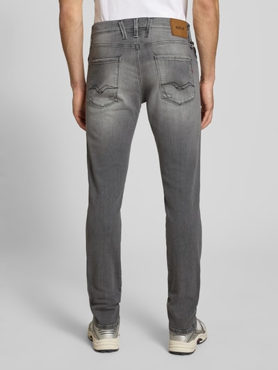 Replay Slim Fit Jeans im Destroyed-Look Modell 'Anbass' Mittelgrau 5