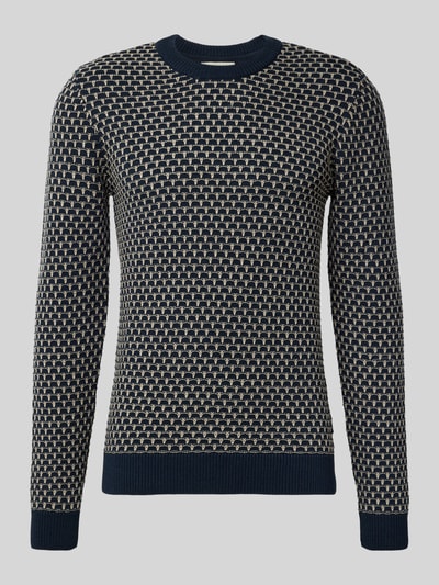 Blend Gebreide pullover met ronde hals, model 'DONG' Donkerblauw - 2