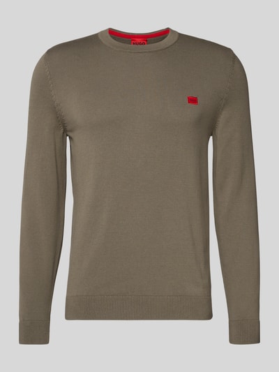 HUGO Regular fit gebreide pullover van puur katoen, model 'SAN CASSIUS' Taupe - 2