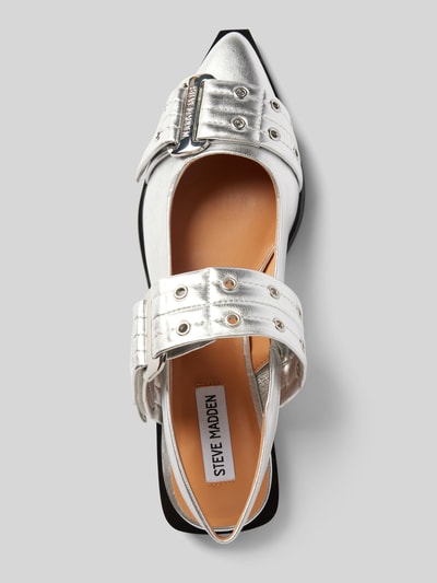 Steve Madden Ballerina's in laklook met studs Zilver - 3