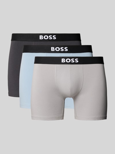 BOSS Regular Fit Trunks aus Baumwoll-Elasthan-Mix im 3er-Pack Hellblau 1