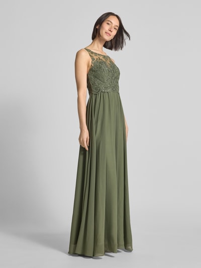 Laona Avondjurk met kant Donkergroen - 1