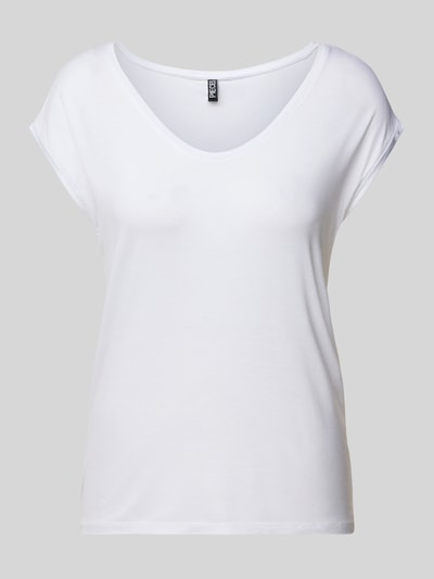 Pieces T-shirt met stretch, model 'Billo' Wit - 2