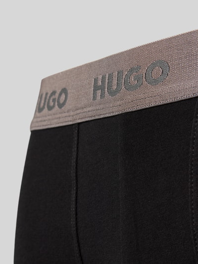 HUGO Obcisłe bokserki o kroju regular fit z mieszanki bawełny w zestawie 3 szt. Czarny 2