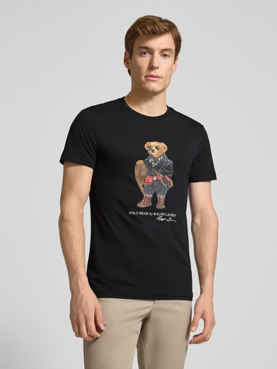 Polo Ralph Lauren Custom Slim Fit T-Shirt mit Motiv-Print Black 4