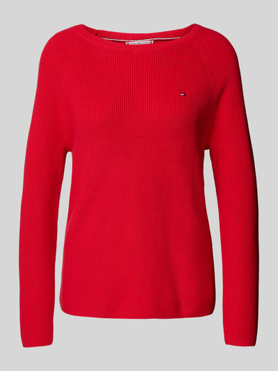 Tommy Hilfiger Regular Fit Strickpullover aus reiner Baumwolle Rot 1