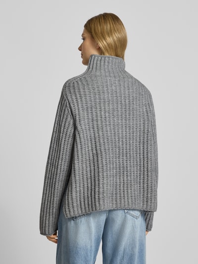 Drykorn Gebreide pullover met opstaande kraag, model 'VARISA' Middengrijs gemêleerd - 5