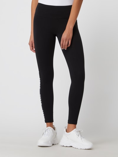 Guess Activewear Legginsy sportowe z paskami z logo model ‘Aline’  Czarny 4