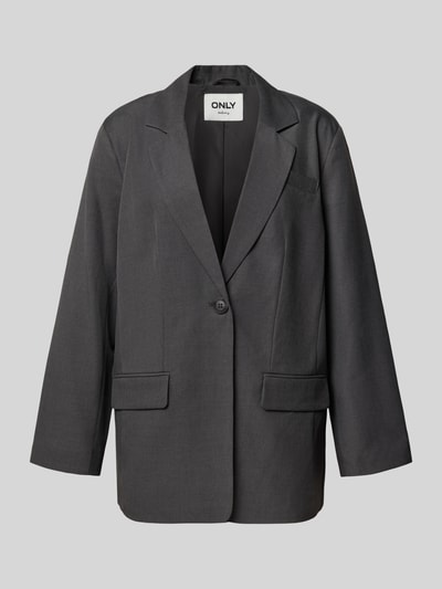 Produktfoto, Loose Fit Longblazer mit Reverskragen Modell 'LINDA' von ONLY, Damen Longblazer von ONLY, anthrazit, glatte Oberfläche, klare Linien