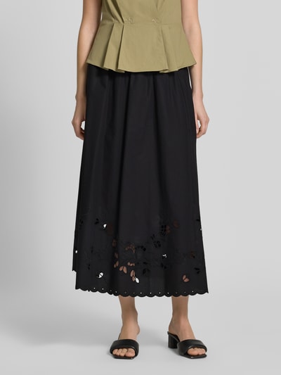 Weekend Max Mara Ausgestellter Maxi-Rock aus reiner Baumwolle Modell 'CARAVAN' Black 4