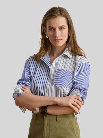 Lauren Ralph Lauren Regular Fit Bluse aus reiner Baumwolle Hellblau 4