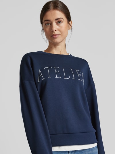 Vila Sweatshirt mit Statement-Stitching Modell 'SIFFI ATELIER' Dunkelblau 3