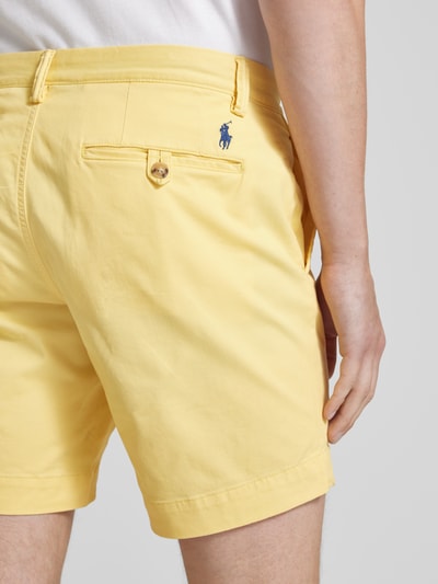 Polo Ralph Lauren Stretch straight fit korte broek met riemlussen, model 'BEDFORD' Geel - 3