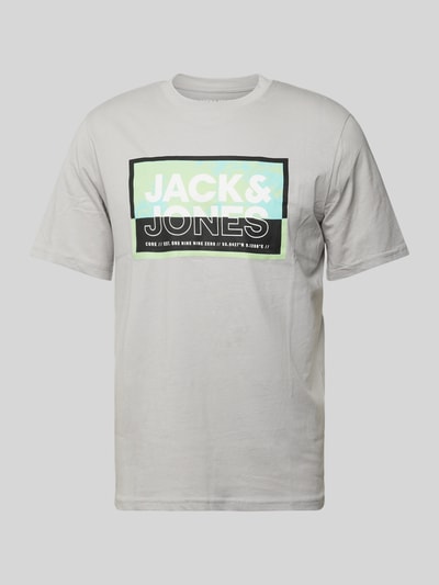 Jack & Jones T-Shirt mit Label-Print Stein 1