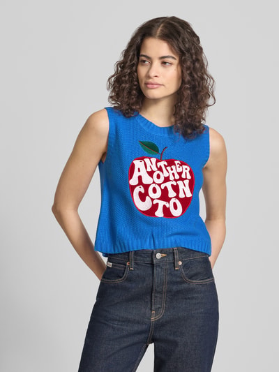 ANOTHER COTTON LAB Kamizelka o wyglądzie dzianiny w kroju regular fit Królewski niebieski 4
