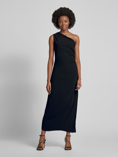 Mango Off-Shoulder-Kleid in unifarbenem Design Modell 'NATY' Black 4